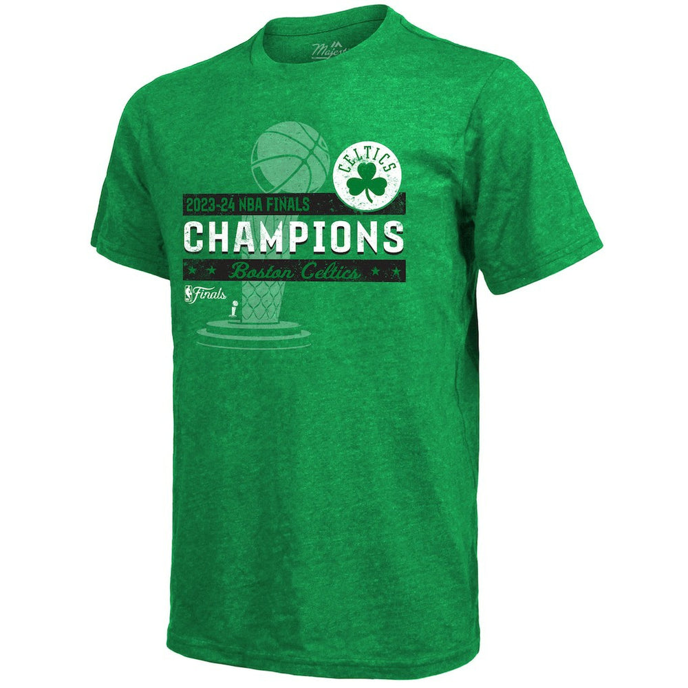 Boston Celtics Majestic Threads 2024 NBA Finals Champions Tri-Blend T-Shirt - Kelly Green