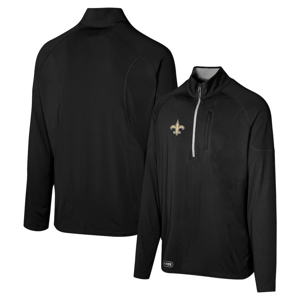 New Orleans Saints Grind Iron Quarter-Zip Top - Black - NFL