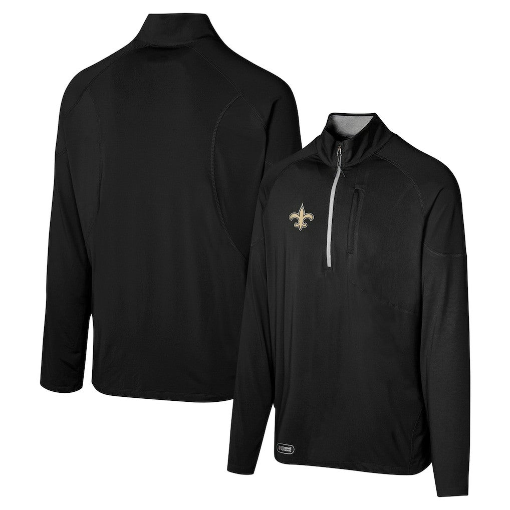 New Orleans Saints Grind Iron Quarter-Zip Top - Black - NFL