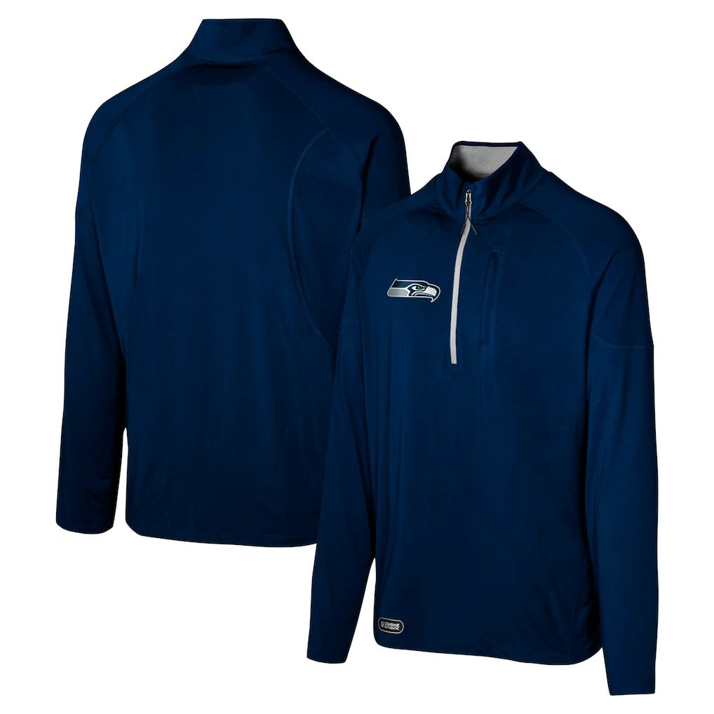 Seattle Seahawks Grind Iron Quarter-Zip Top - College Navy - NFL