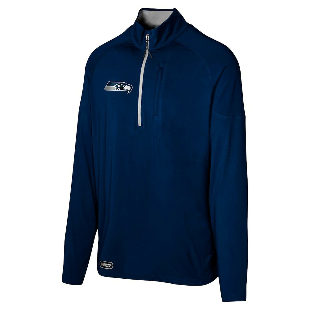 Seattle Seahawks Grind Iron Quarter-Zip Top - College Navy - NFL