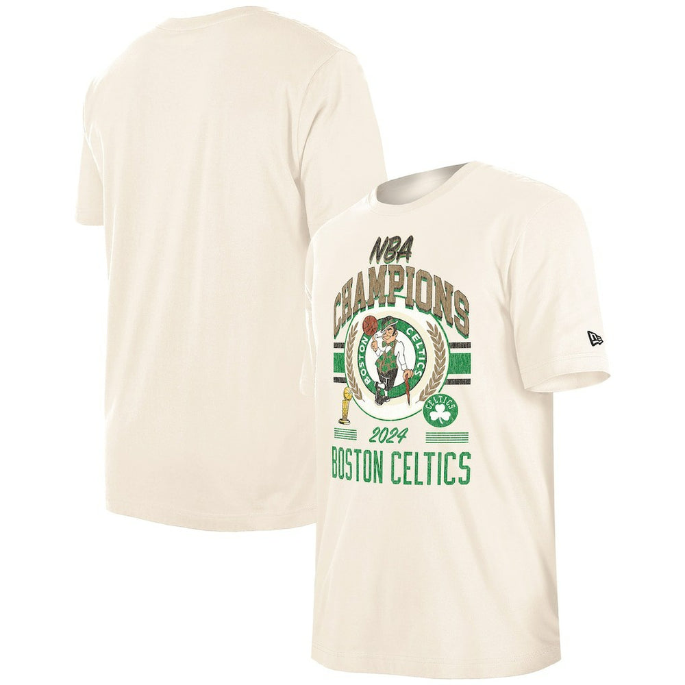 New Era Boston Celtics 2024 NBA Finals Champions Victory Chrome T-Shirt Cream