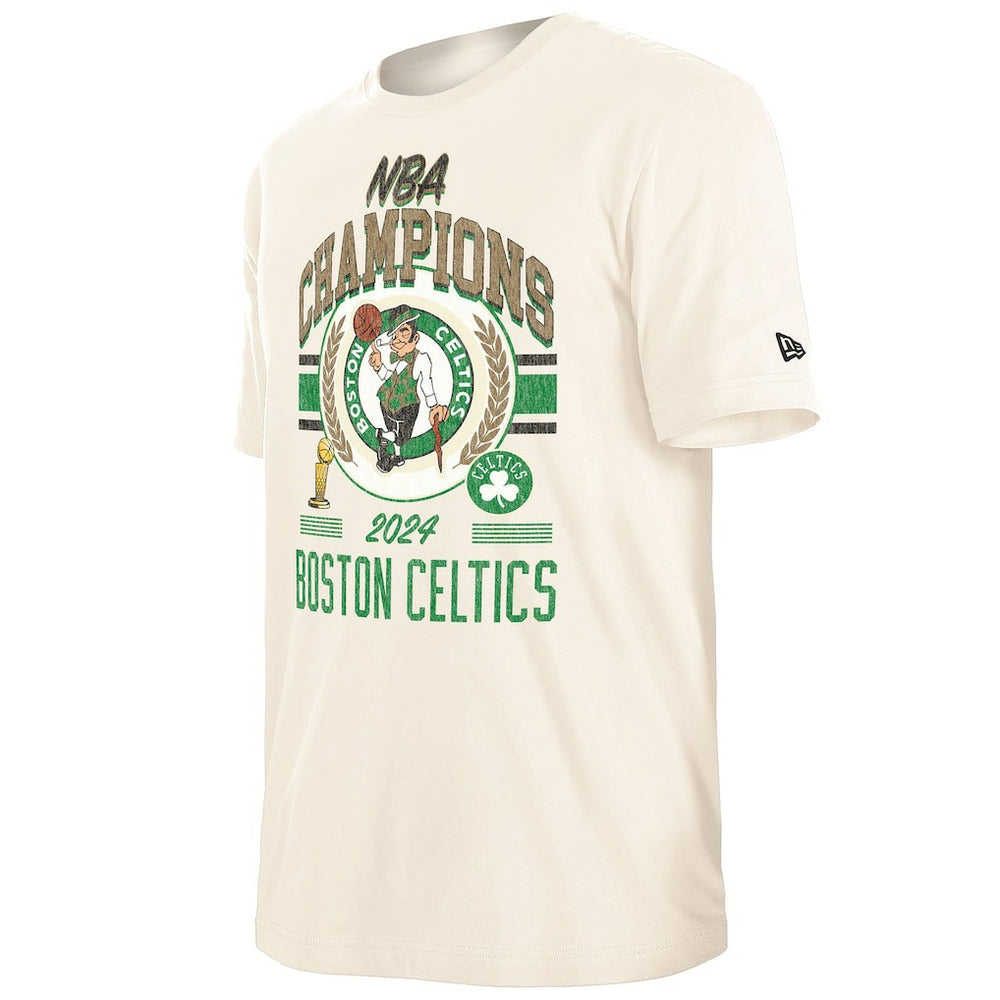 New Era Boston Celtics 2024 NBA Finals Champions Victory Chrome T-Shirt Cream