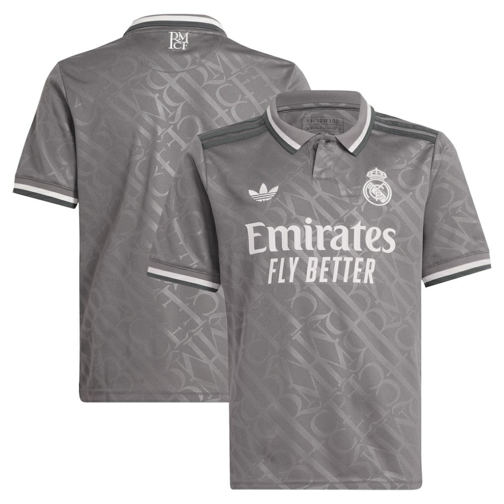 Adidas - Real Madrid Originals Youth 2024/25 Third Replica Jersey - Charcoal