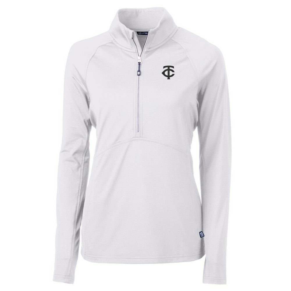 Minnesota Twins Cutter & Buck Women's Adapt Eco Knit Stretch Recycled Half-Zip DryTec Top Outlet