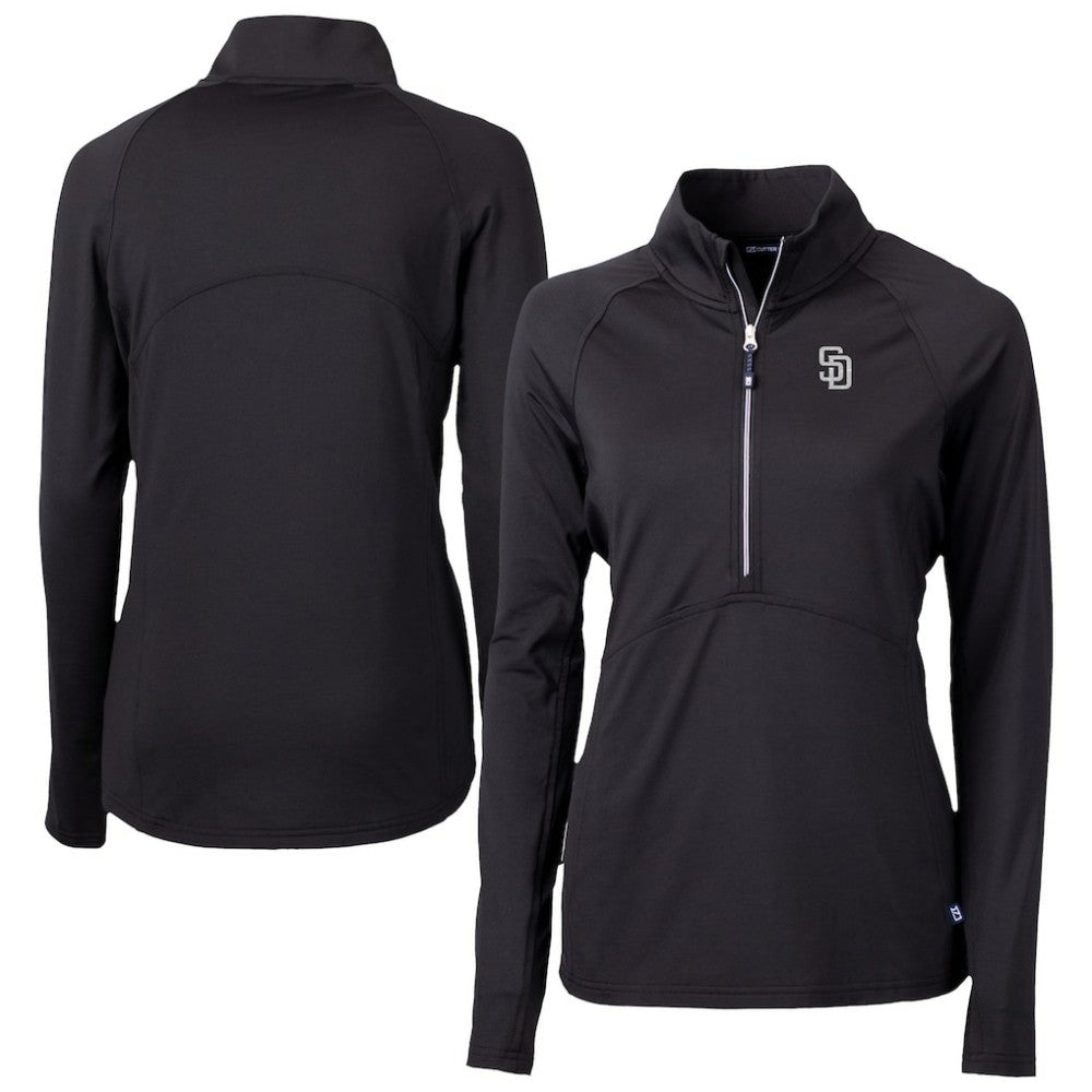 San Diego Padres Cutter & Buck Women's Adapt Eco Knit Stretch Recycled Half-Zip DryTec Top Online