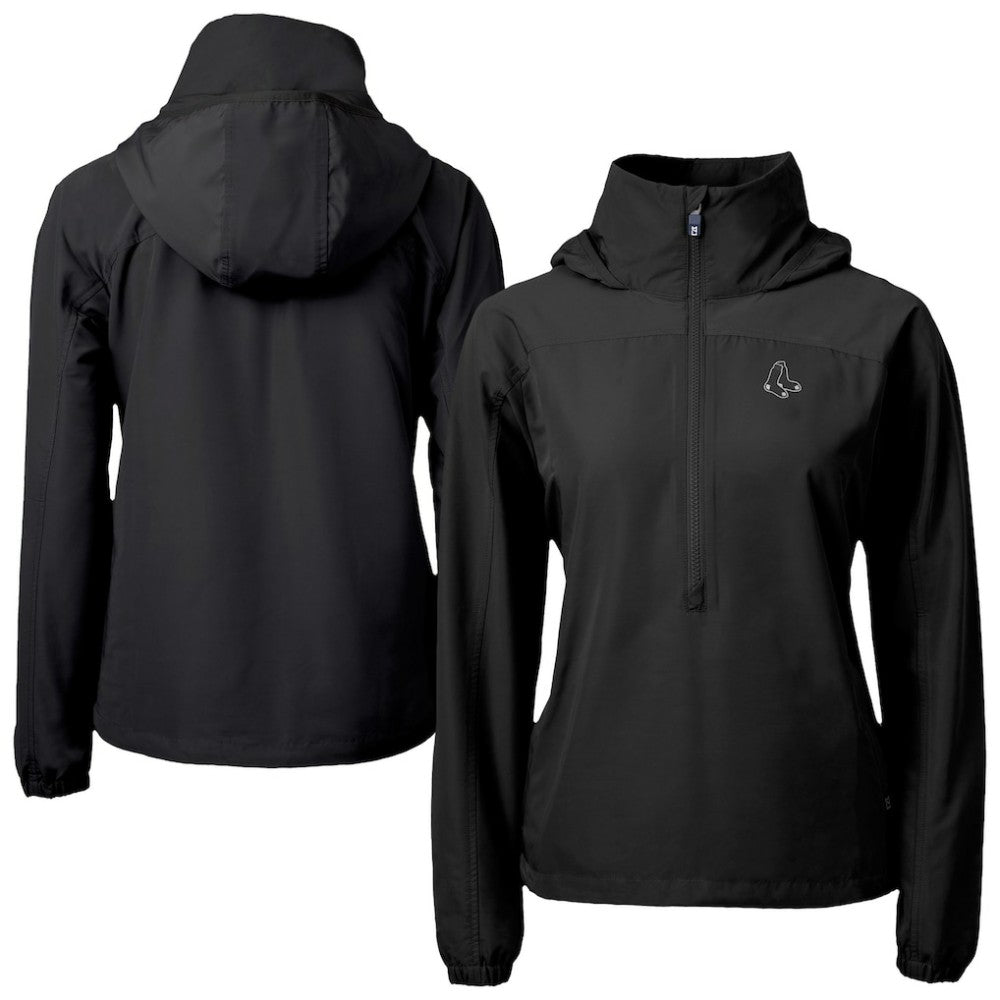 Boston Red Sox Cutter & Buck Women's Charter Eco Recycled Half-Zip Anorak Jacket for sale