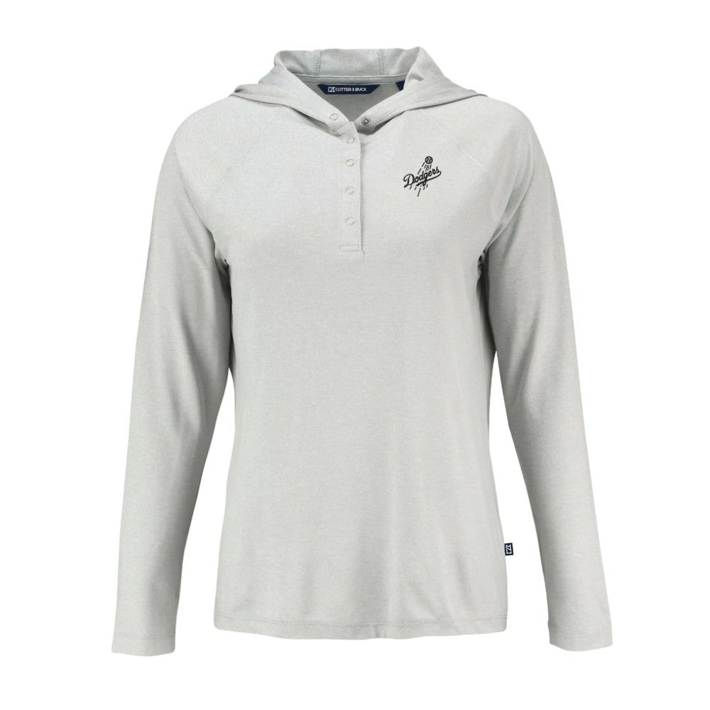Los Angeles Dodgers Cutter & Buck Women's Coastline Epic Comfort Eco Recycled Raglan Long Sleeve Hoodie T-Shirt Sale
