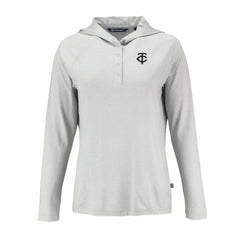 Minnesota Twins Cutter & Buck Women's Coastline Epic Comfort Eco Recycled Raglan Long Sleeve Hoodie T-Shirt Outlet