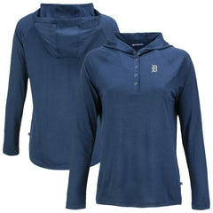 Detroit Tigers Cutter & Buck Women's Coastline Epic Comfort Eco Recycled Raglan Long Sleeve Hoodie T-Shirt Outlet