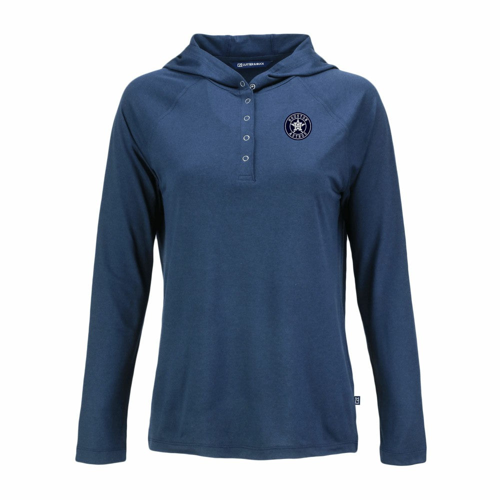 Houston Astros Cutter & Buck Women's Coastline Epic Comfort Eco Recycled Raglan Long Sleeve Hoodie T-Shirt Online