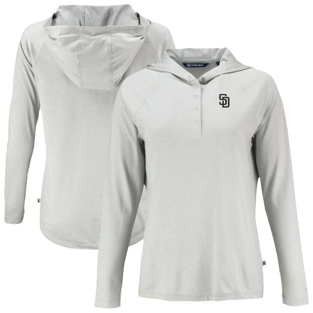 San Diego Padres Cutter & Buck Women's Coastline Epic Comfort Eco Recycled Raglan Long Sleeve Hoodie T-Shirt Near Me