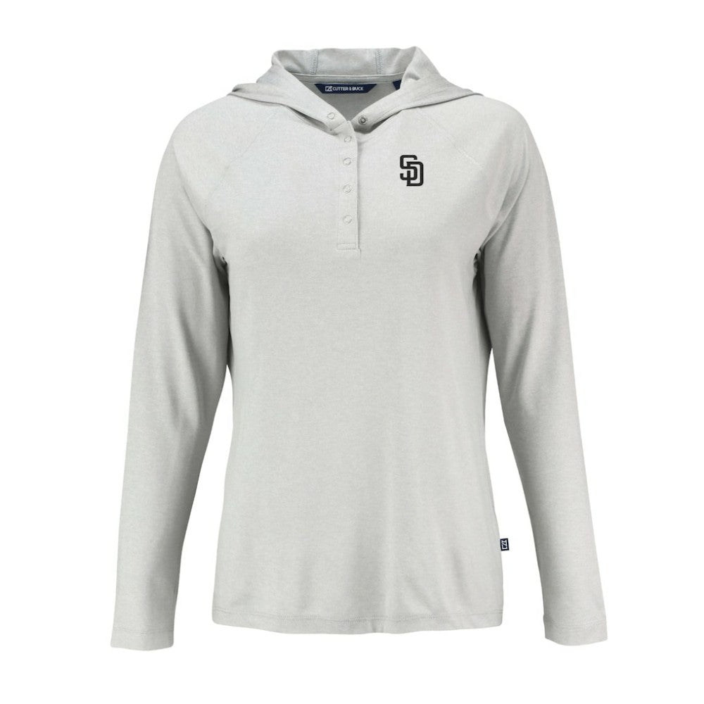 San Diego Padres Cutter & Buck Women's Coastline Epic Comfort Eco Recycled Raglan Long Sleeve Hoodie T-Shirt Near Me