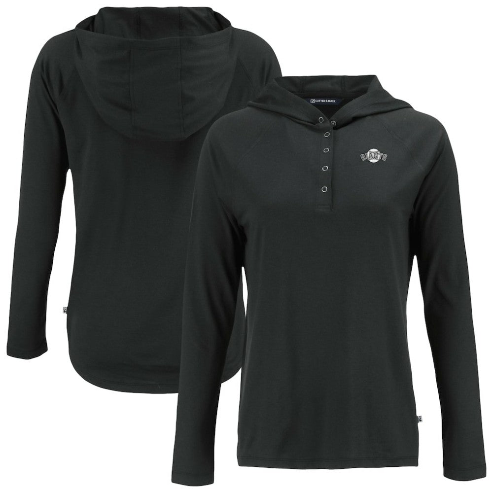 San Francisco Giants Cutter & Buck Women's Coastline Epic Comfort Eco Recycled Raglan Long Sleeve Hoodie T-Shirt Outlet