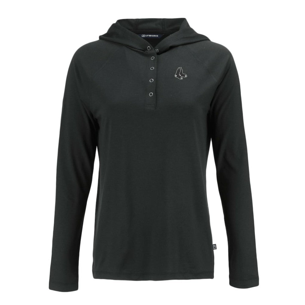 Boston Red Sox Cutter & Buck Women's Coastline Epic Comfort Eco Recycled Raglan Long Sleeve Hoodie T-Shirt for sale