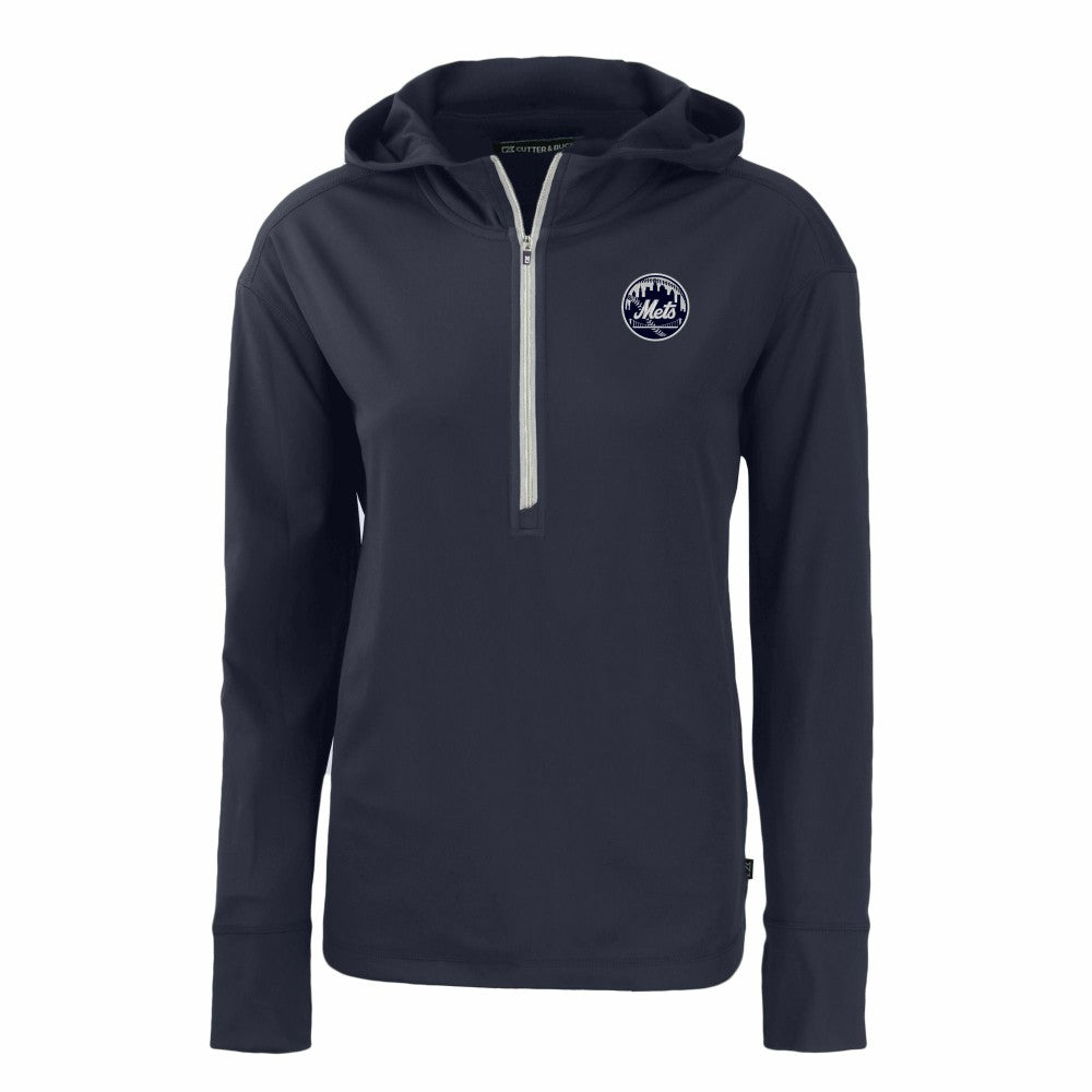 New York Mets Cutter & Buck Women's Daybreak Eco Recycled Half-Zip Hoodie Online
