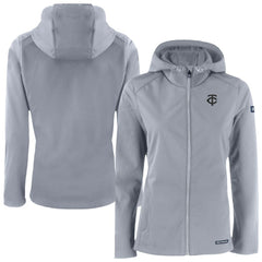 Minnesota Twins Cutter & Buck Women's Evoke Eco Softshell Recycled Full-Zip Hoodie Jacket Sale