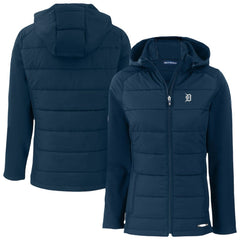 Detroit Tigers Cutter & Buck Women's Evoke Hybrid Eco Softshell Recycled Full-Zip Hooded Jacket for sale