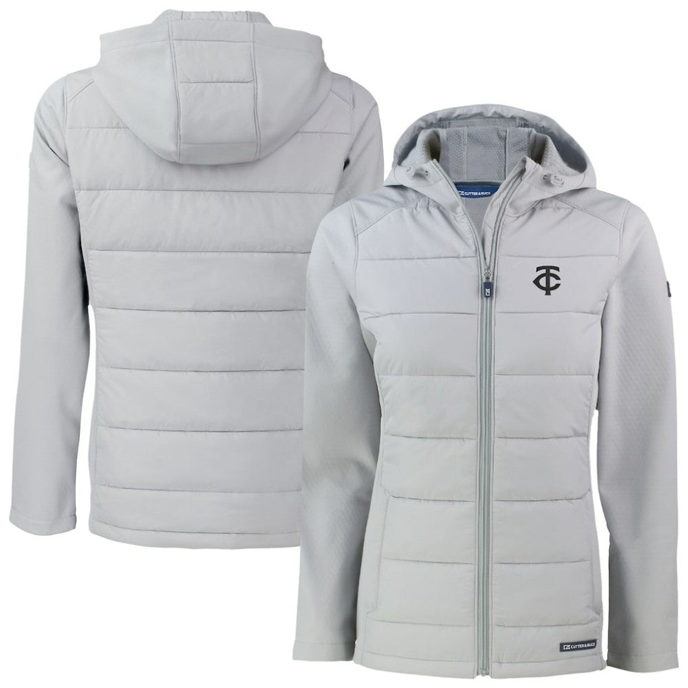 Minnesota Twins Cutter & Buck Women's Evoke Hybrid Eco Softshell Recycled Full-Zip Hooded Jacket Near Me