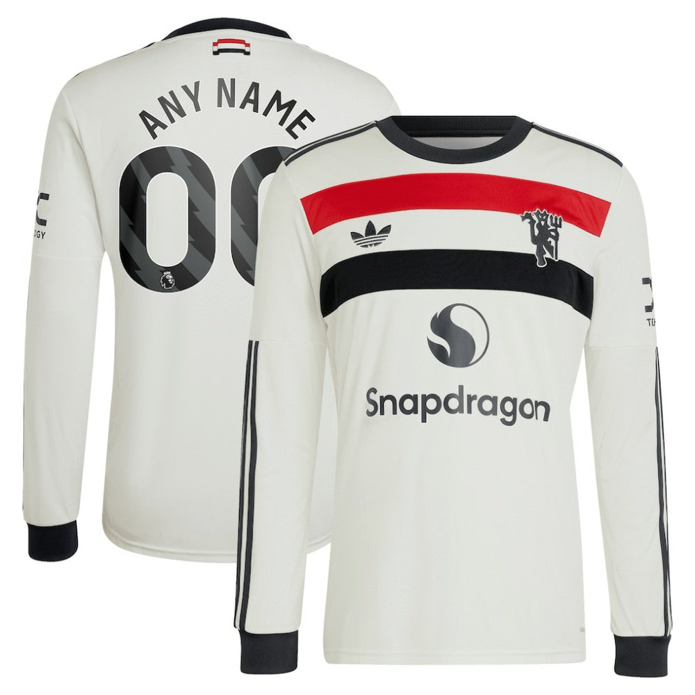 Adidas - Manchester United Originals 2024/25 Third Custom Replica Long Sleeve Jersey - Cream