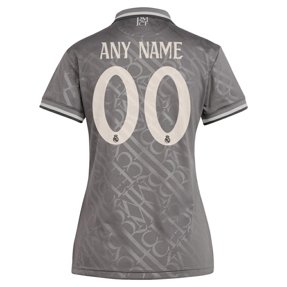 Adidas - Real Madrid Originals Women's 2024/25 Third Replica Custom Jersey - Charcoal