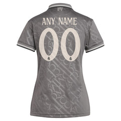 Adidas - Real Madrid Originals Women's 2024/25 Third Replica Custom Jersey - Charcoal