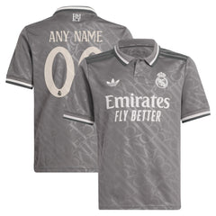 Adidas - Real Madrid Originals Youth 2024/25 Third Replica Custom Jersey - Charcoal