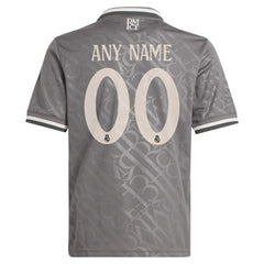 Adidas - Real Madrid Originals Youth 2024/25 Third Replica Custom Jersey - Charcoal