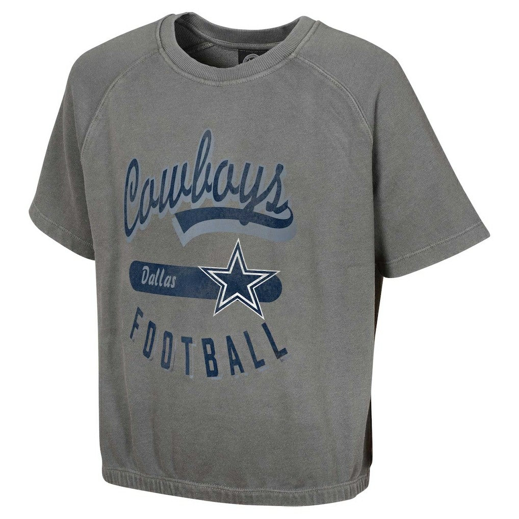 Dallas Cowboys Women's Mineral Wash Short Sleeve Top - Gray - NFL