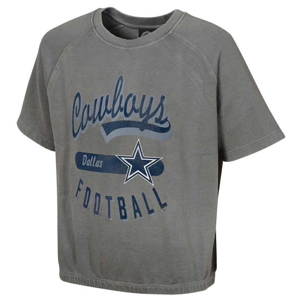 Dallas Cowboys Women's Mineral Wash Short Sleeve Top - Gray - NFL
