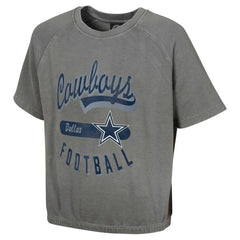Dallas Cowboys Women's Mineral Wash Short Sleeve Top - Gray - NFL