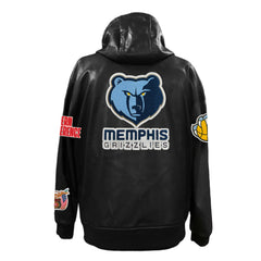 Memphis Grizzlies Jeff Hamilton Vegan Leather Full-Zip Hoodie Black