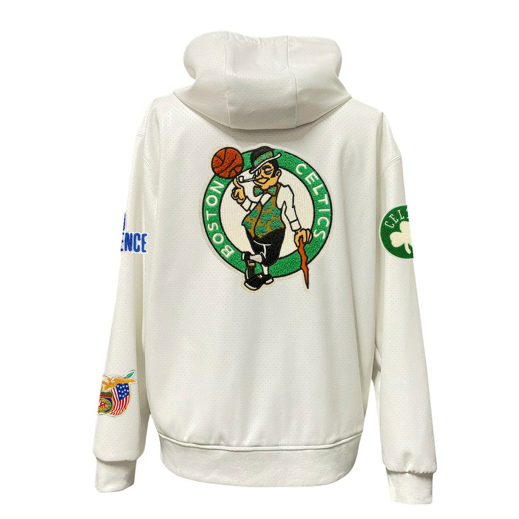 Boston Celtics Jeff Hamilton Vegan Leather Full-Zip Hoodie White
