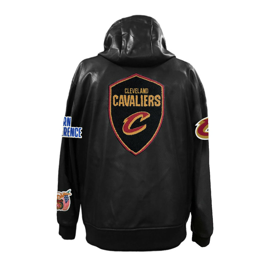 Cleveland Cavaliers Jeff Hamilton Vegan Leather Full-Zip Hoodie Black