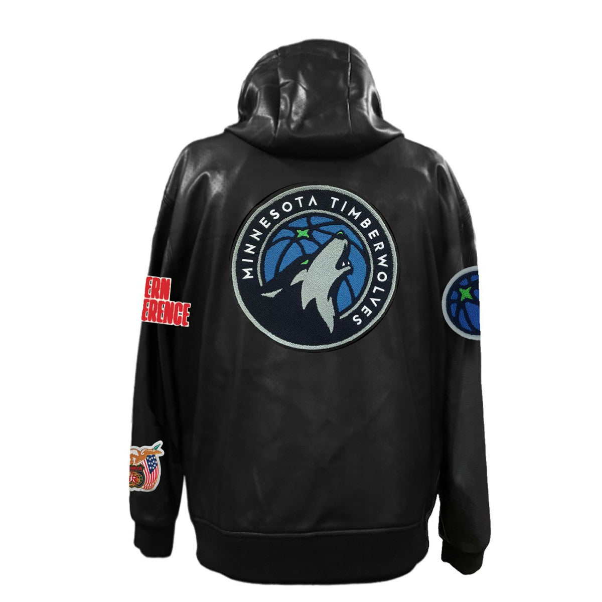 Minnesota Timberwolves Jeff Hamilton Vegan Leather Full-Zip Hoodie Black