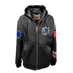 Dallas Mavericks Jeff Hamilton Vegan Leather Full-Zip Hoodie Black