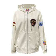 Cleveland Cavaliers Jeff Hamilton Vegan Leather Full-Zip Hoodie White
