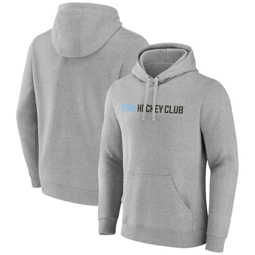 Utah Mammoth Fanatics Wordmark Logo Fleece Pullover Hoodie - Heather Gray | Fanatics sale