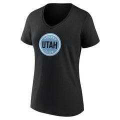 Utah Mammoth Fanatics Women's Draft Logo V-Neck T-Shirt - Black | Fanatics on sale