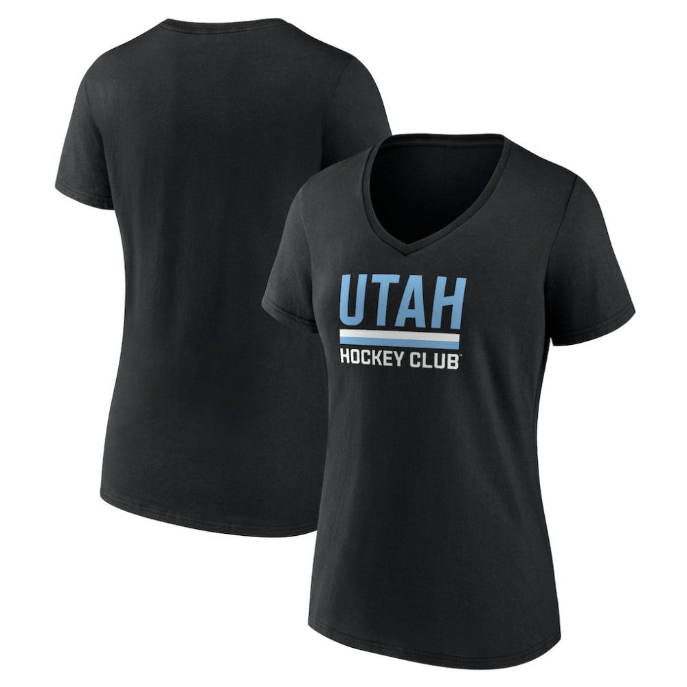 Utah Mammoth Fanatics Women's Secondary Logo V-Neck T-Shirt - Black | Fanatics online
