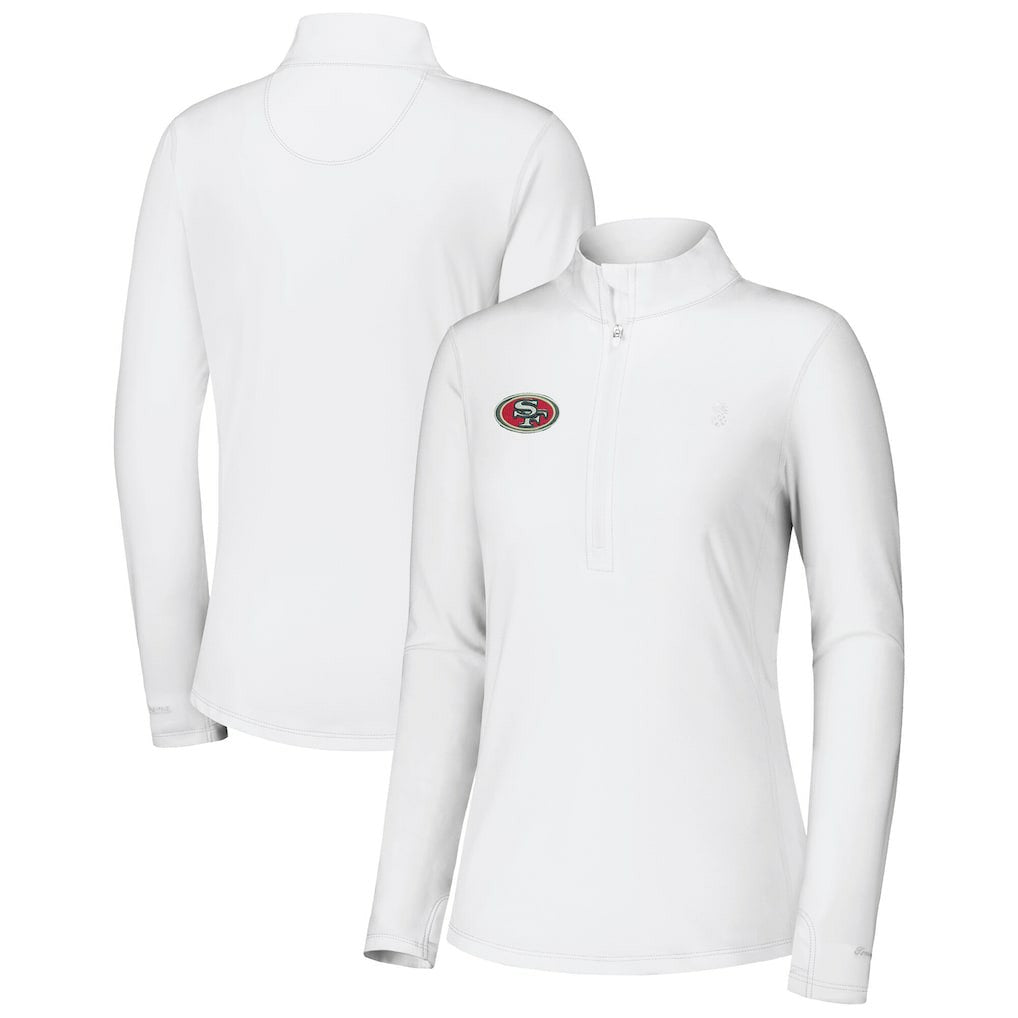 San Francisco 49ers Women's Sport Playa Vista IslandZone Quarter-Zip Jacket - White - Tommy Bahama
