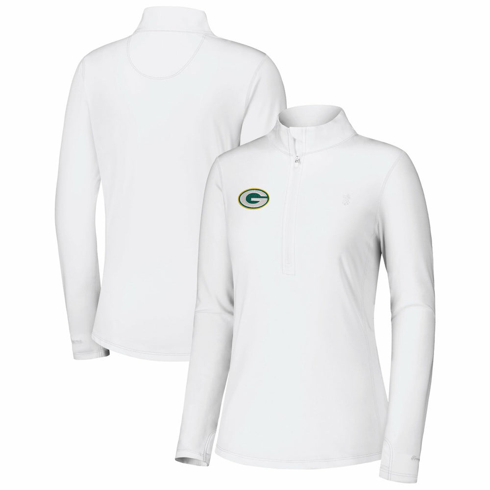 Green Bay Packers Women's Sport Playa Vista IslandZone Quarter-Zip Jacket - White - Tommy Bahama