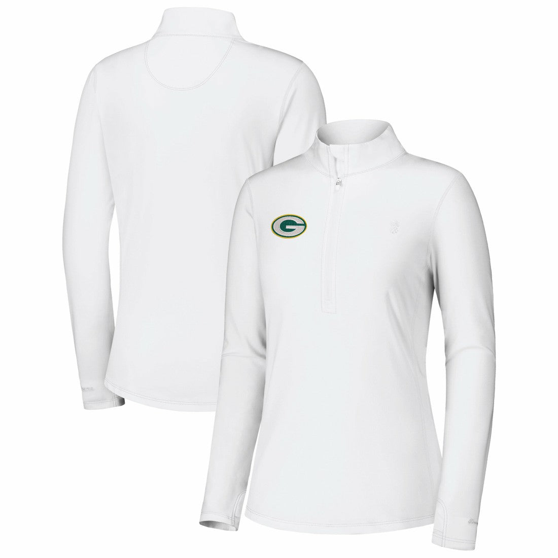 Green Bay Packers Women's Sport Playa Vista IslandZone Quarter-Zip Jacket - White - Tommy Bahama