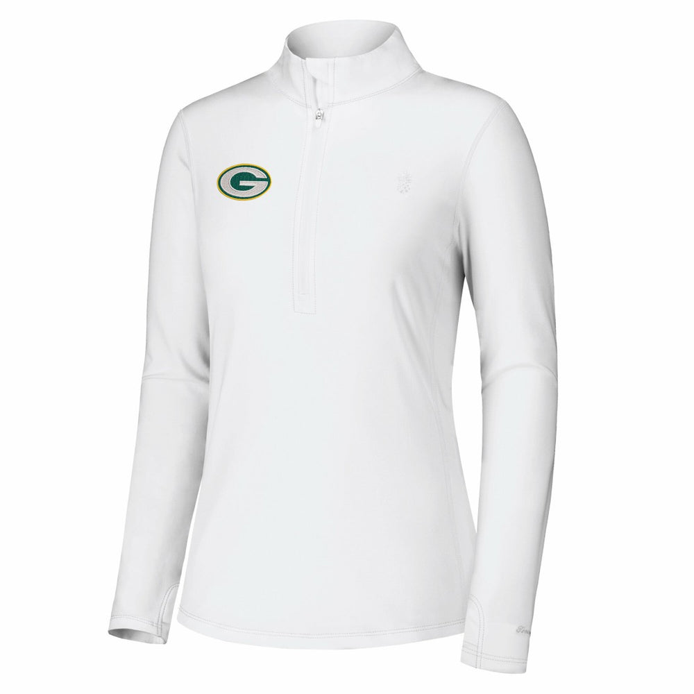 Green Bay Packers Women's Sport Playa Vista IslandZone Quarter-Zip Jacket - White - Tommy Bahama