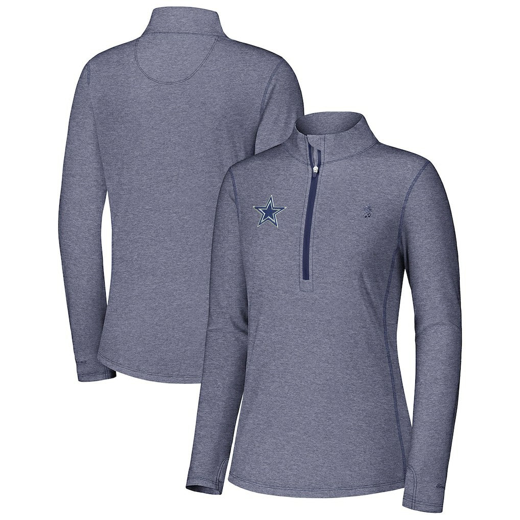 Dallas Cowboys Women's Sport Playa Vista IslandZone Quarter-Zip Jacket - Navy - Tommy Bahama
