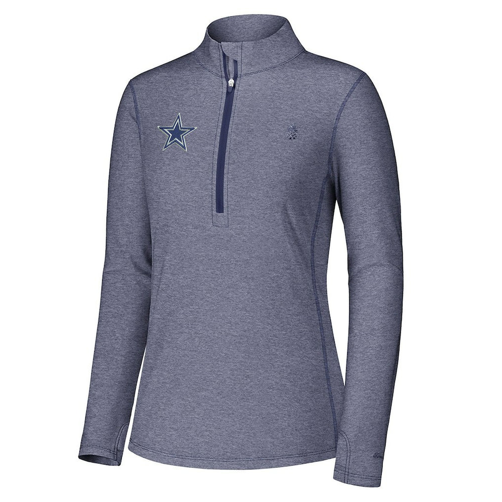 Dallas Cowboys Women's Sport Playa Vista IslandZone Quarter-Zip Jacket - Navy - Tommy Bahama
