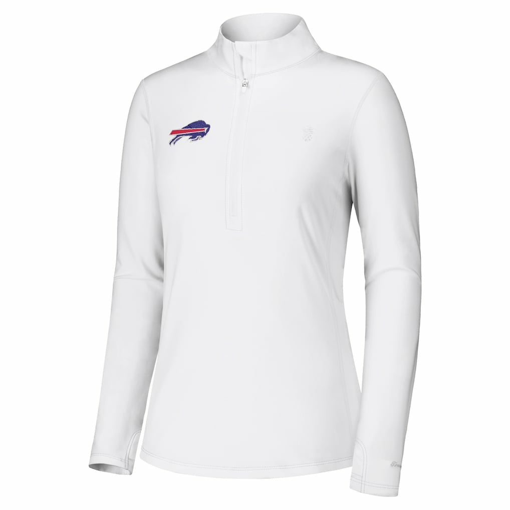 Buffalo Bills Women's Sport Playa Vista IslandZone Quarter-Zip Jacket - White - Tommy Bahama