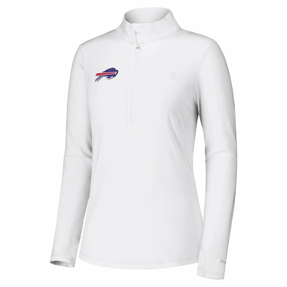 Buffalo Bills Women's Sport Playa Vista IslandZone Quarter-Zip Jacket - White - Tommy Bahama