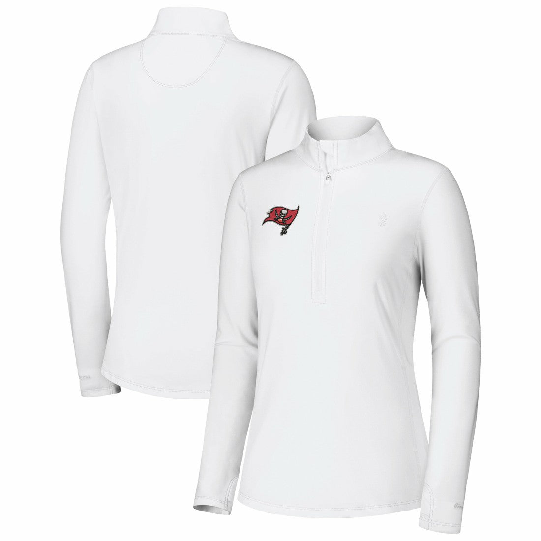 Tampa Bay Buccaneers Women's Sport Playa Vista IslandZone Quarter-Zip Jacket - White - Tommy Bahama
