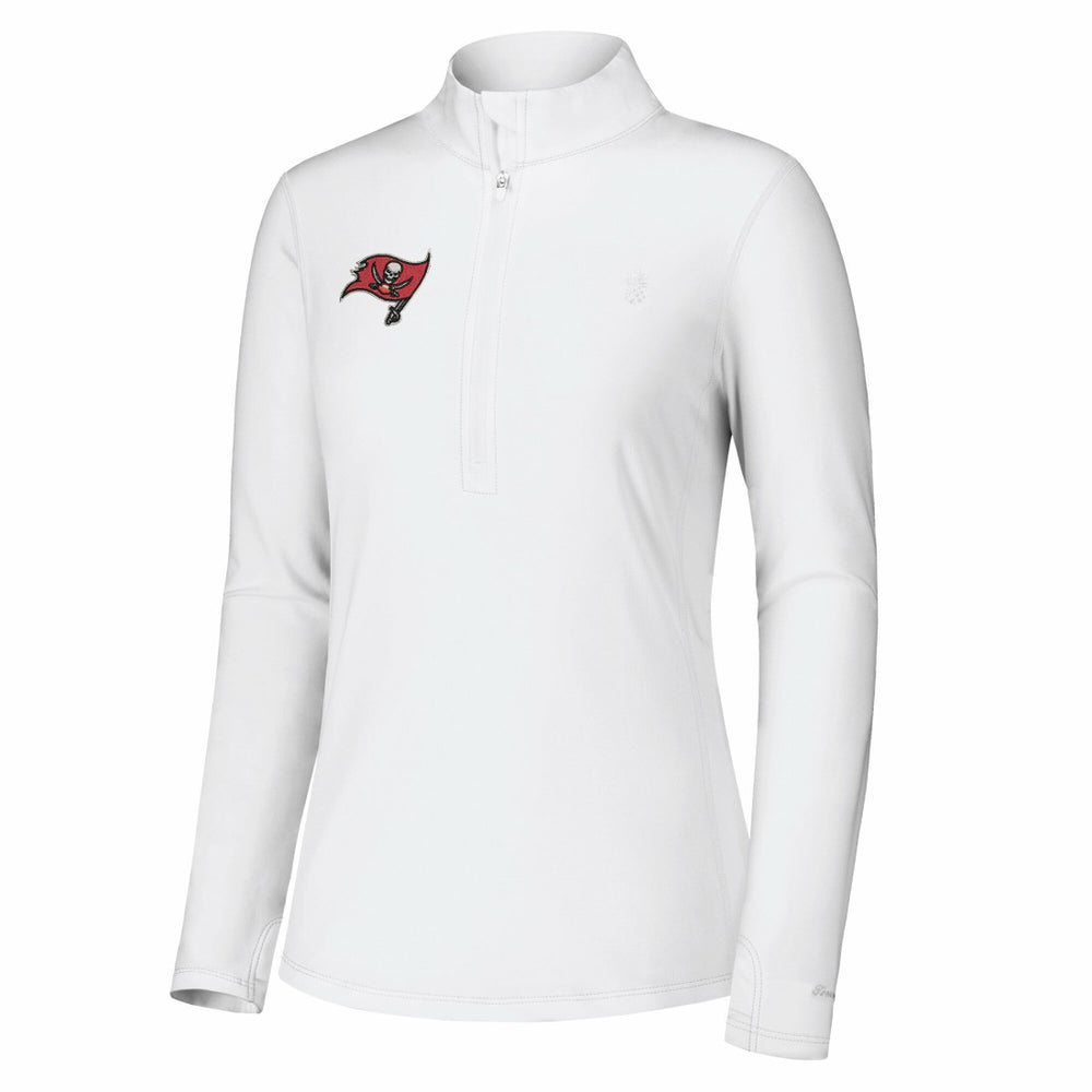 Tampa Bay Buccaneers Women's Sport Playa Vista IslandZone Quarter-Zip Jacket - White - Tommy Bahama
